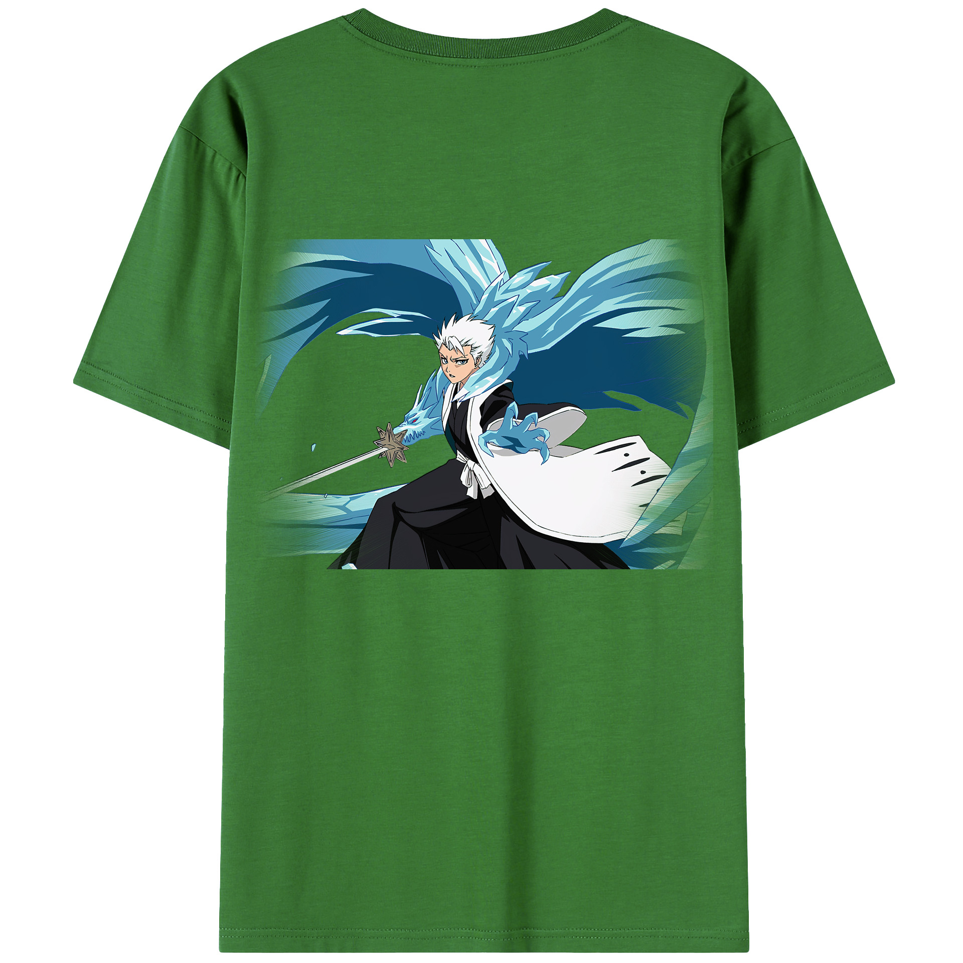 （画像用） ブリーチ 日番谷冬獅郎（ひつがや とうしろう） BLEACH Hitsugaya Toushirou レディース半袖Tシャツ(バックプリント)